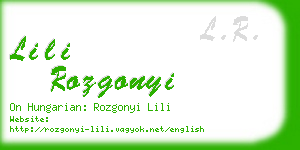 lili rozgonyi business card